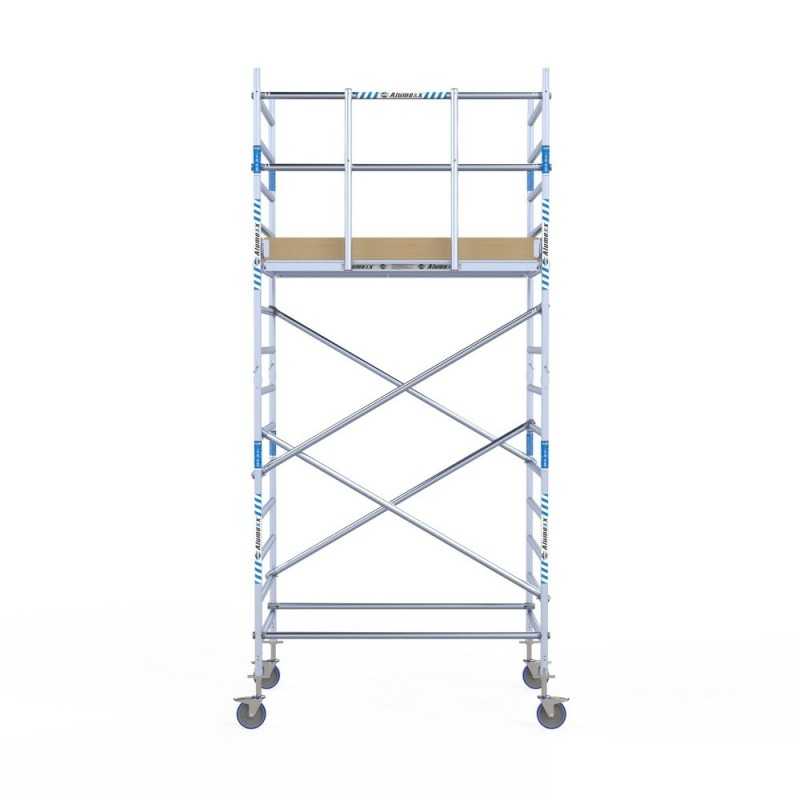 Torre Móvil Económica Alumexx 5,2m Altura de Trabajo, Ancha 135x250