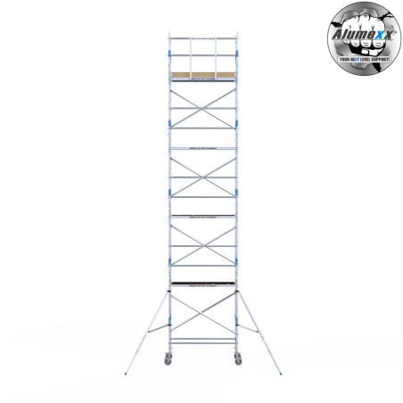Torre Móvil Económica Alumexx 10,2m Altura de Trabajo, Estrecha 75x250