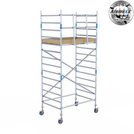 Torre Móvil Económica Alumexx 5,2m Altura de Trabajo, Ancha 135x190