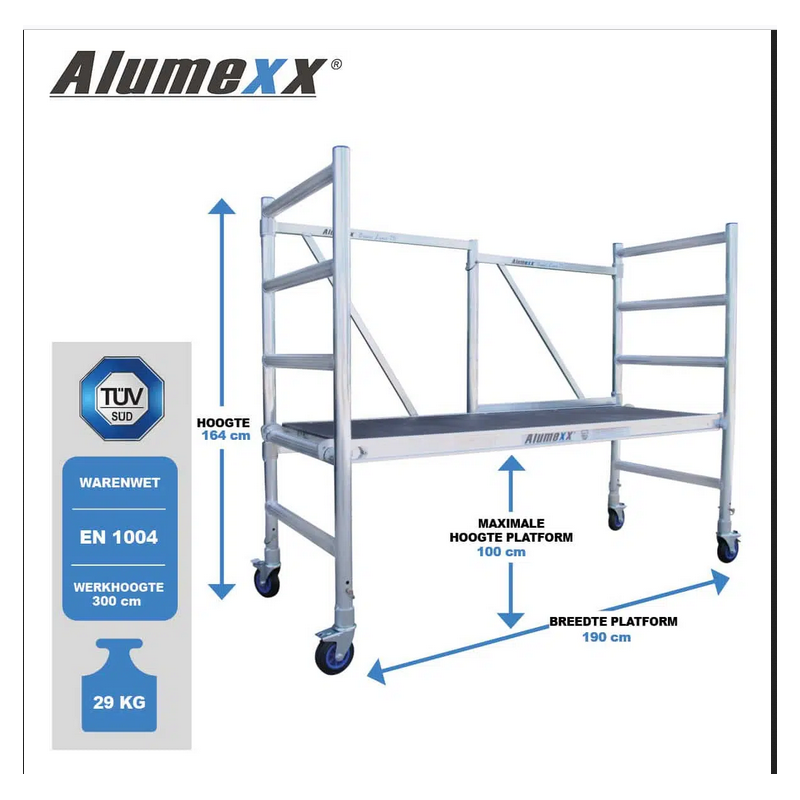 Andamio Plegable Basic X 75x190cm Altura de Trabajo 3m