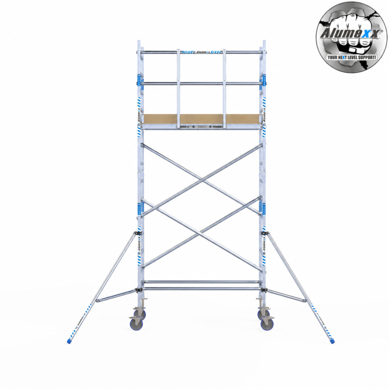 Torre Móvil Económica Alumexx 5,2m Altura de Trabajo, Estrecha 75x250