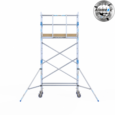 Torre Móvil Económica Alumexx 5,2m Altura de Trabajo, Estrecha 75x250