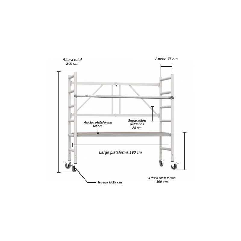 Andamio Plegable Alumexx 3 m con Barandilla | ASC Andamios