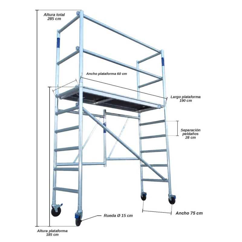 Andamio Plegable de Aluminio 3,85m Altura [Homologado]