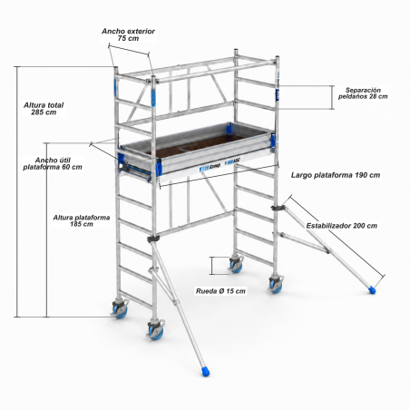 Andamio Plegable 4,10 m Completo con Trampilla | Andamios ASC