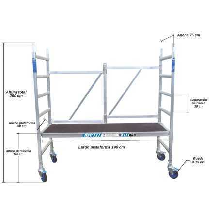 Bastida Plegable 3 m amb Trapa i Barana | ASC Premium