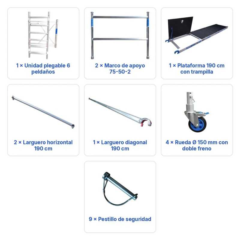 Andamio Plegable de Aluminio 3,85m Altura [Homologado]