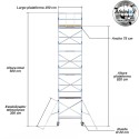 Torre Móvil Económica Alumexx 10,2m Altura de Trabajo, Estrecha 75x190
