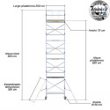 Torre Móvil Económica Alumexx 10,2m Altura de Trabajo, Estrecha 75x250