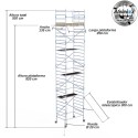 Torre Móvil Económica Alumexx 10,2m Altura de Trabajo, Ancha 135x250