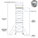 Torre Móvil Económica Alumexx 9,2m Altura de Trabajo, Estrecha 75x250