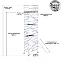 Torre Móvil Económica Alumexx 9,2m Altura de Trabajo, Ancha 135x250