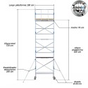 Torre Móvil Económica Alumexx 8,2m Altura de Trabajo, Estrecha 75x190