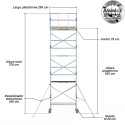 Torre Móvil Económica Alumexx 8,2m Altura de Trabajo, Estrecha 75x250