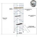 Torre Móvil Económica Alumexx 8,2m Altura de Trabajo, Ancha 135x190