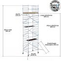 Torre Móvil Económica Alumexx 8,2m Altura de Trabajo, Ancha 135x250