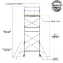 Torre Móvil Económica Alumexx 7,2m Altura de Trabajo, Estrecha 75x190