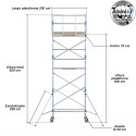 Torre Móvil Económica Alumexx 7,2m Altura de Trabajo, Estrecha 75x250