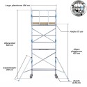 Torre Móvil Económica Alumexx 6,2m Altura de Trabajo, Estrecha 75x190