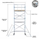 Torre Móvil Económica Alumexx 6,2m Altura de Trabajo, Estrecha 75x250