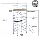 Torre Móvil Económica Alumexx 6,2m Altura de Trabajo, Ancha 135x190
