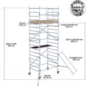 Torre Móvil Económica Alumexx 6,2m Altura de Trabajo, Ancha 135x250