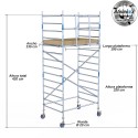 Torre Móvil Económica Alumexx 5,2m Altura de Trabajo, Ancha 135x190
