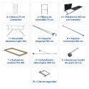 Torre Móvil Económica Alumexx 10,2m Altura de Trabajo, Estrecha 75x190