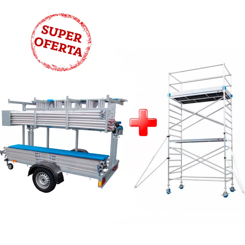 Remolque con Torre Móvil 135x250 altura de trabajo 6,30m