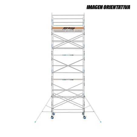 Torre móvil de aluminio profesional ancha 135x250 altura de trabajo 4,30