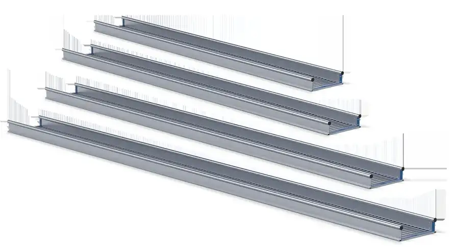 Diferentes longitudes de pasarelas de aluminio