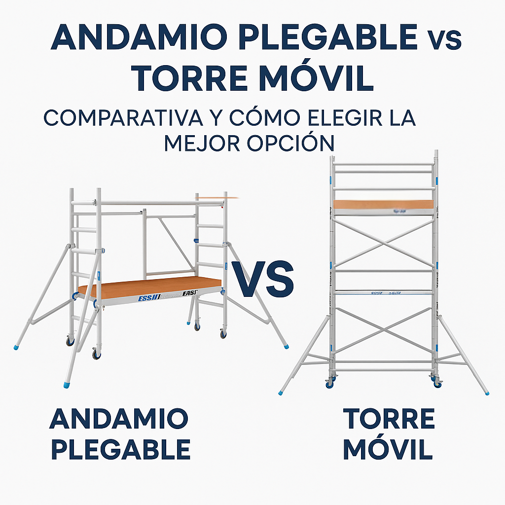 Andamio plegable vs torre móvil: comparativa y cómo elegir la mejor opción